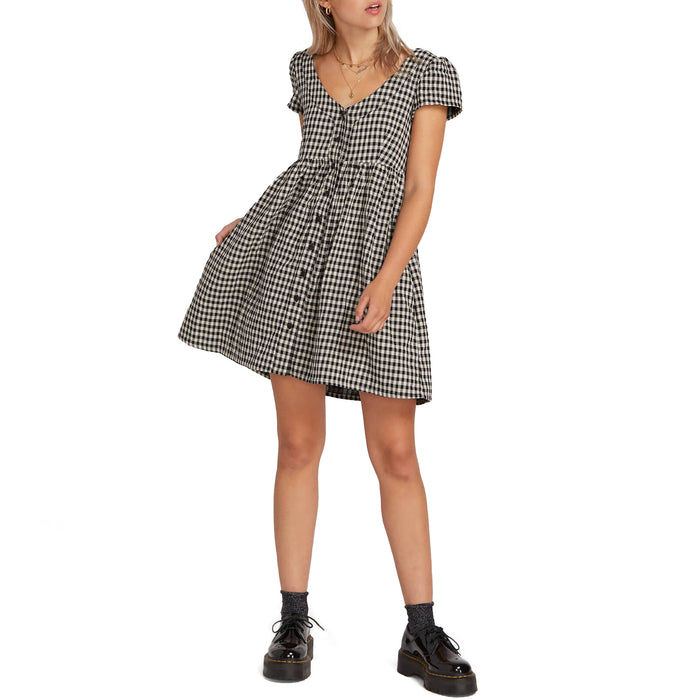 Volcom Making Me Plaid Dress - Women's Black Plaid