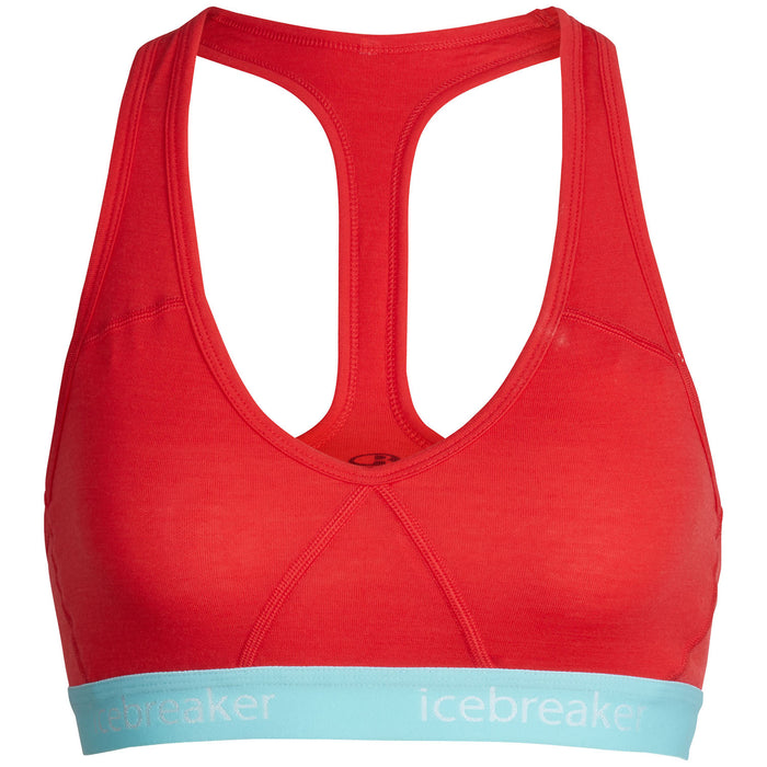 Icebreaker Sprite Racerback Sports Bra - Women's Ember/Aqua Splash