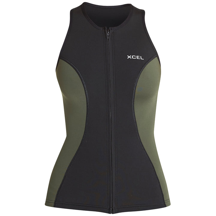 XCEL Axis 1.5/1mm Front Zip Wetsuit Vest - Women's Black/Ivy