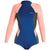 XCEL Axis 2mm Long Sleeve Springsuit - Women's Faint Blue/Graphite/Grapefruit