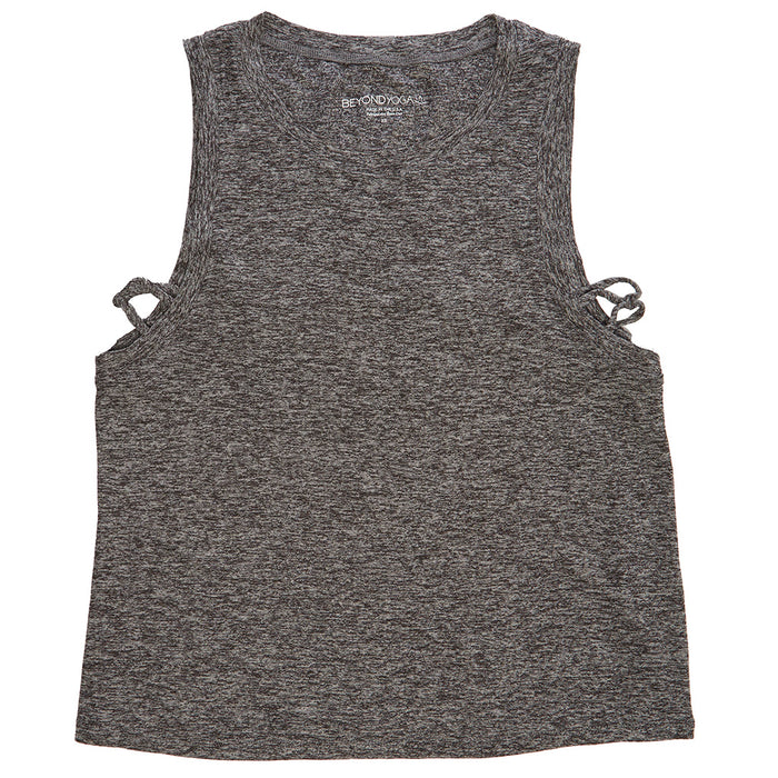 Beyond Yoga Knot So Fast Cropped Tank Top - Women's Black/White