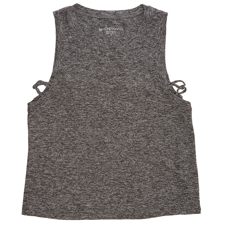Beyond Yoga Knot So Fast Cropped Tank Top - Women's Black/White