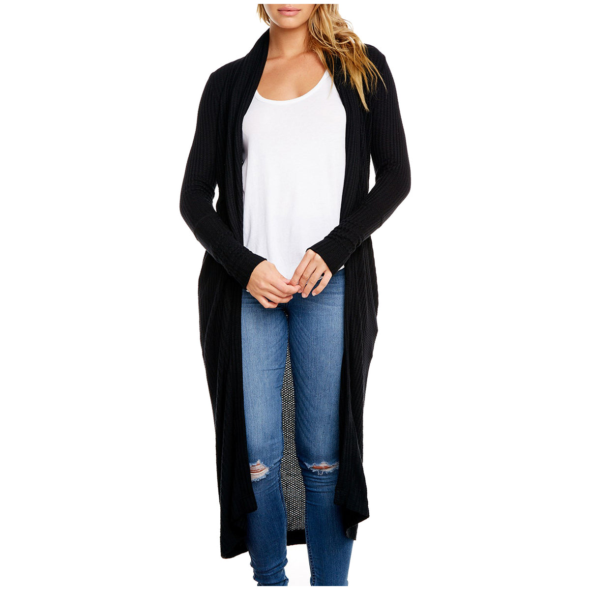Chaser Thermal Duster Cardigan - Women's Black