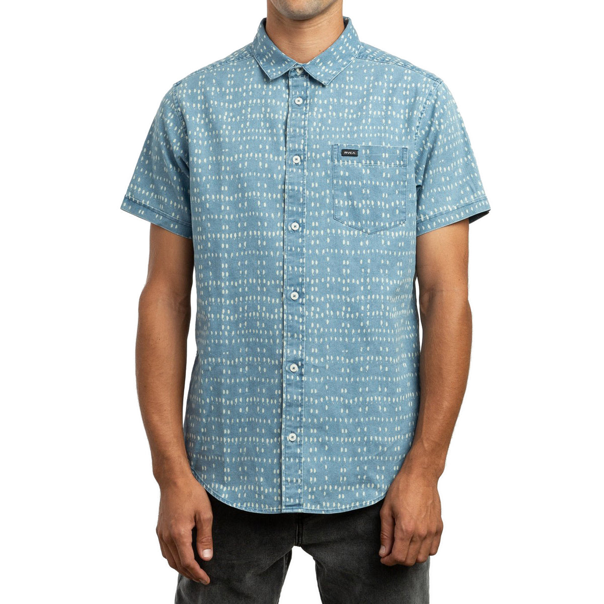 RVCA Nakama Dot Short-Sleeve Shirt Denim