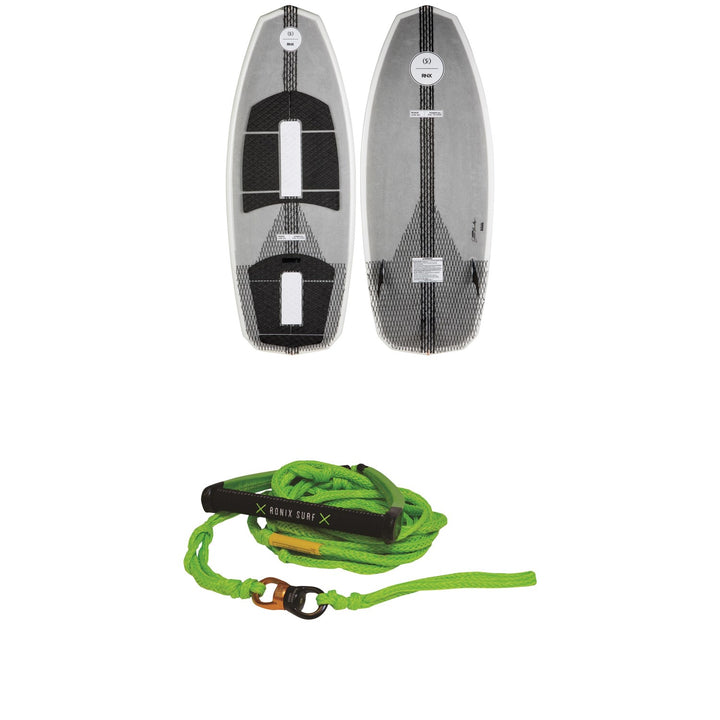Ronix Technora Powertail+ Wakesurf Board + 10" Surf Handle + 25 ft Spinner Surf Rope 2019