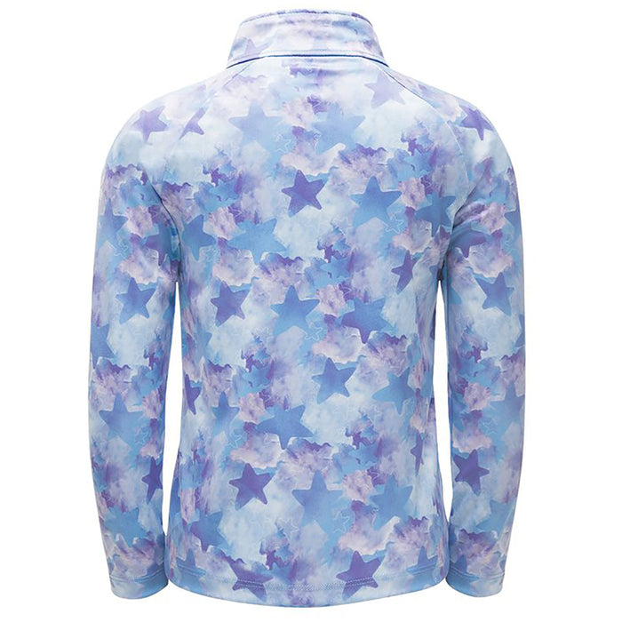 Spyder Bitsy Limitless Stargazer Zip T-Neck Fleece - Little Girls' Stargazer Blue Ice Print/Blue Ice