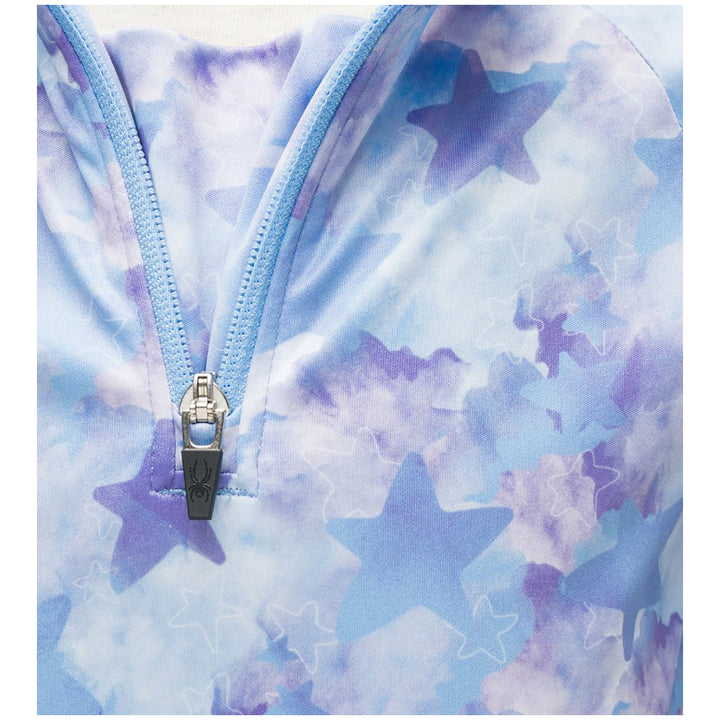 Spyder Bitsy Limitless Stargazer Zip T-Neck Fleece - Little Girls' Stargazer Blue Ice Print/Blue Ice