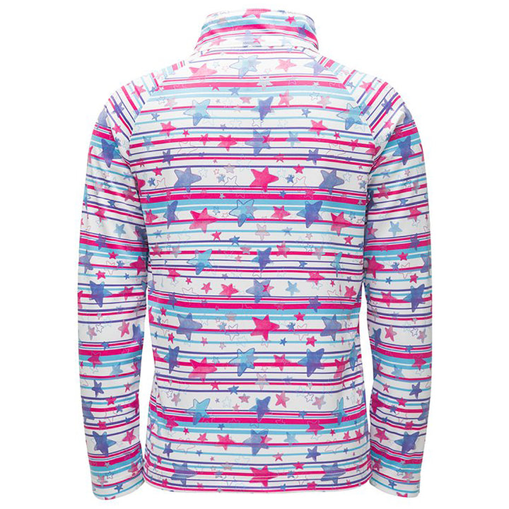 Spyder Bitsy Limitless Star Stripe Zip T-Neck Fleece - Little Girls' Star Stripe Multi Print/Taffy Pink