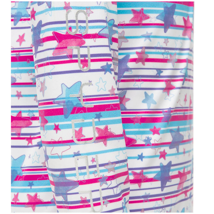 Spyder Bitsy Limitless Star Stripe Zip T-Neck Fleece - Little Girls' Star Stripe Multi Print/Taffy Pink