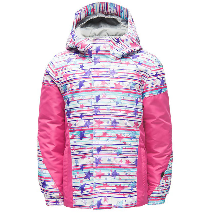 Spyder Bitsy Charm Jacket - Little Girls' Star Stripe Multi Print/Taffy Pink