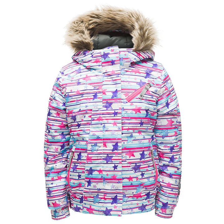 Spyder Bitsy Lola Jacket - Little Girls' Star Stripe Multi Print/Taffy Pink