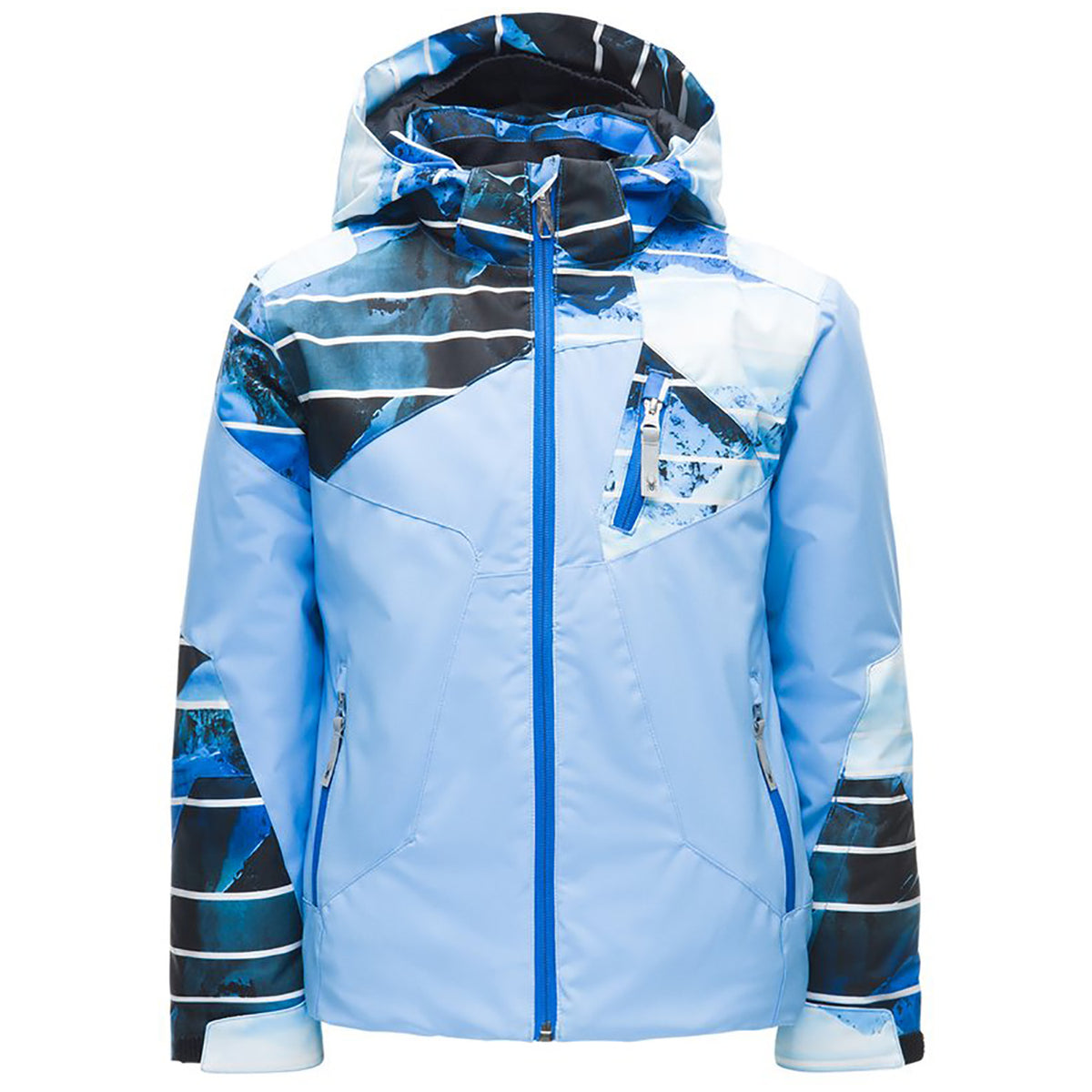 Spyder Ava GORE-TEX Jacket - Girls' Blue Ice/Powder Peak Print/Turkish Sea
