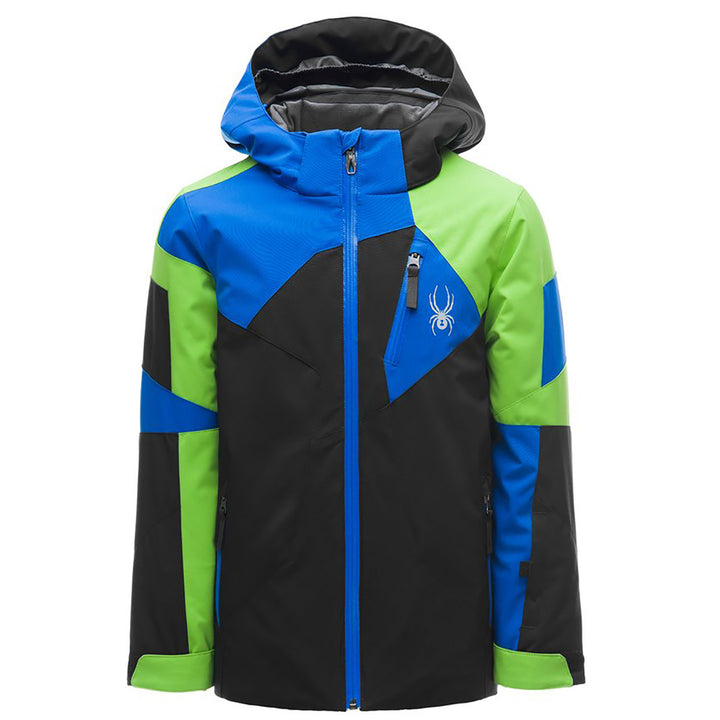 Spyder Mini Leader Jacket - Little Boys' Black/French Blue/Fresh