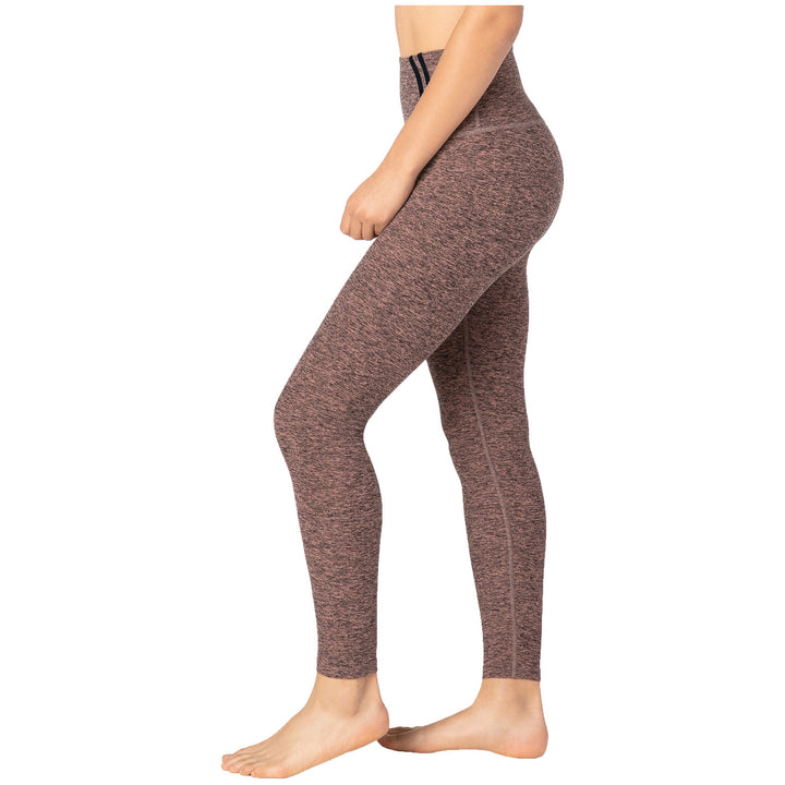 Beyond Yoga Stripe Down High Waisted Midi Leggings - Women's Black/Pink Lei