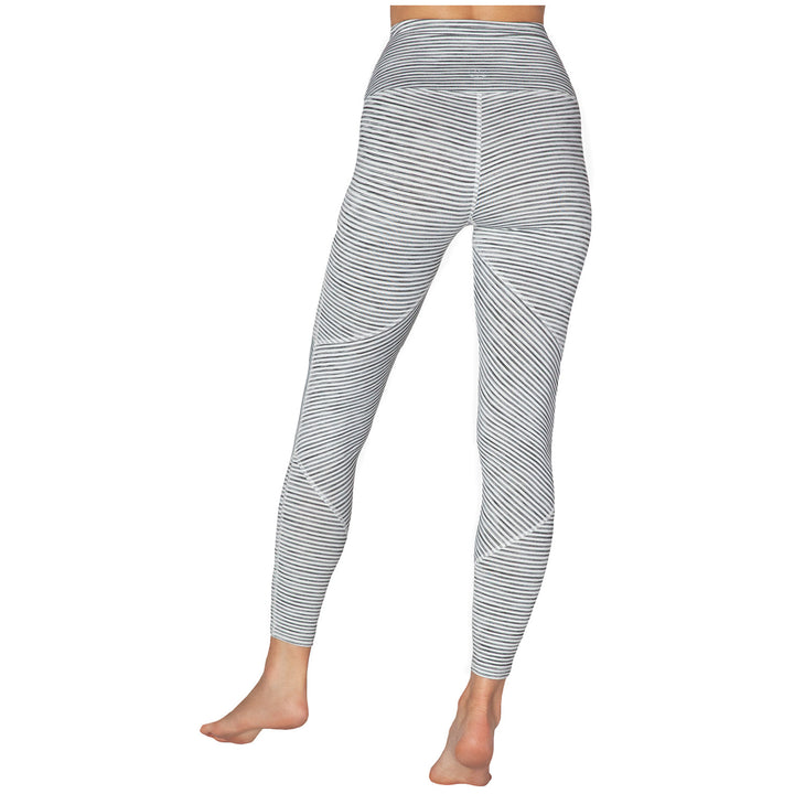 Beyond Yoga True To Stripe High Waisted Midi Leggings - Women's White Heather Surf Stripe