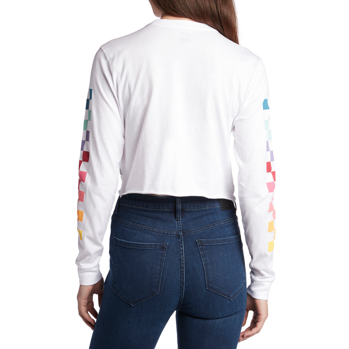 Vans Rain Checks Long-Sleeve Crop T-Shirt - Women's White