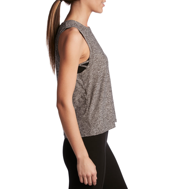 Beyond Yoga Knot So Fast Cropped Tank Top - Women's Black/White