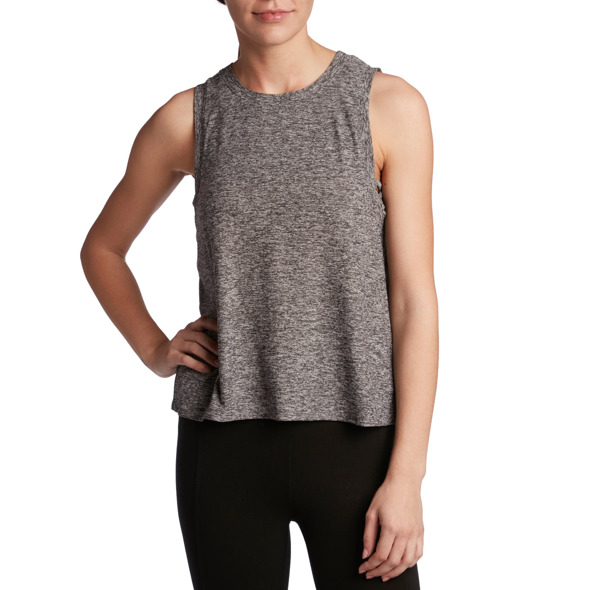 Beyond Yoga Knot So Fast Cropped Tank Top - Women's Black/White