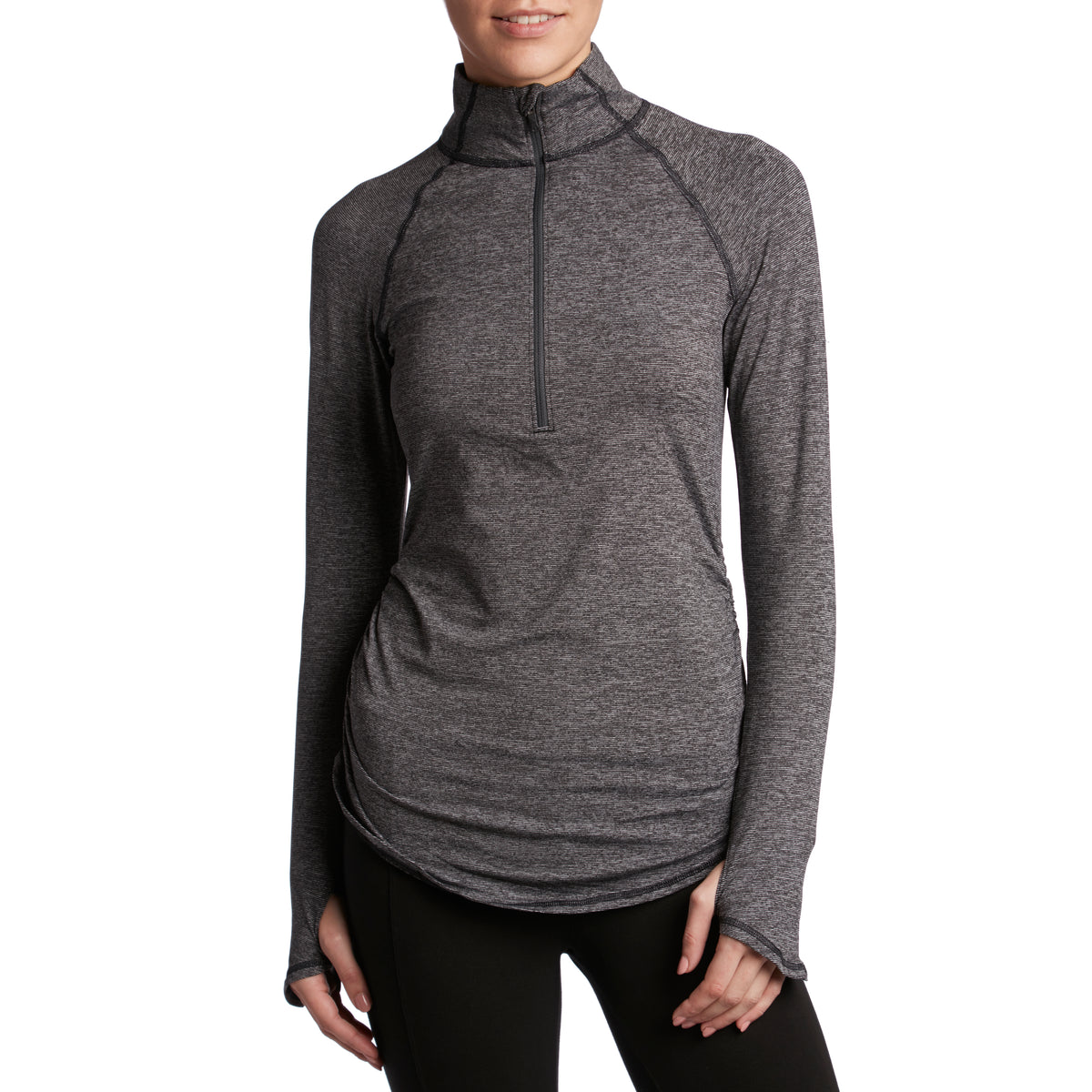 The North Face Motivation Stripe 1/2 Zip Top - Women's TNF Black Micro Stripe