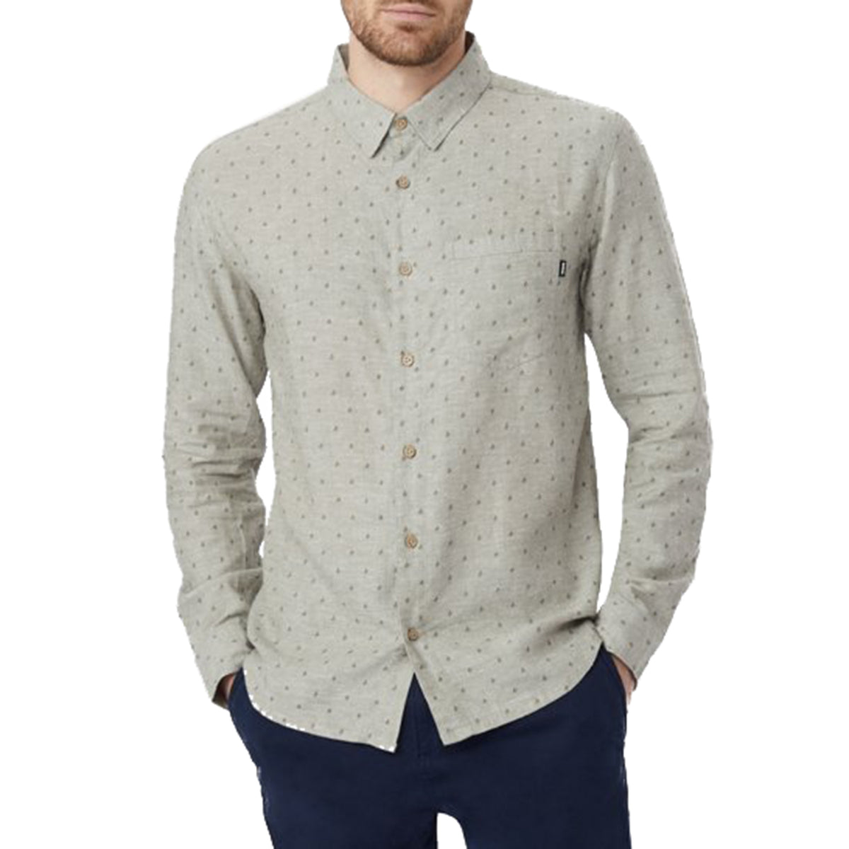 Tentree Mancos Long-Sleeve Shirt Heathered Vetiver