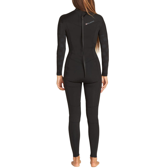 Billabong 3/2 Synergy Flatlock Back Zip Wetsuit - Women's Black Palms