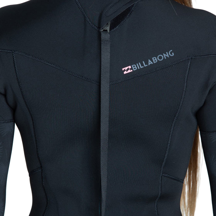 Billabong 3/2 Synergy Flatlock Back Zip Wetsuit - Women's Black Palms