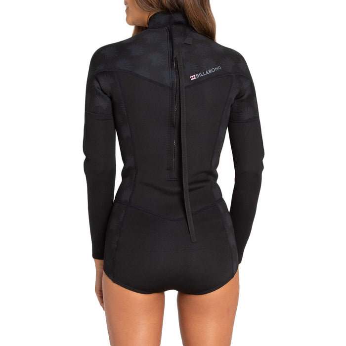 Billabong 2/2 Synergy Long Sleeve Flatlock Back Zip Springsuit - Women's Black Palms