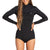 Billabong 2/2 Synergy Long Sleeve Flatlock Back Zip Springsuit - Women's Black Palms