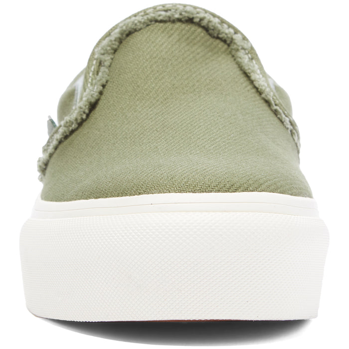 Vans Slip-On Platform SF Shoes - Women's (Raw Twill) Garden Green