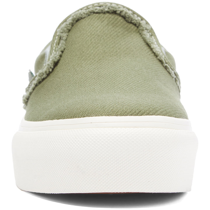 Vans Slip-On Platform SF Shoes - Women's (Raw Twill) Garden Green