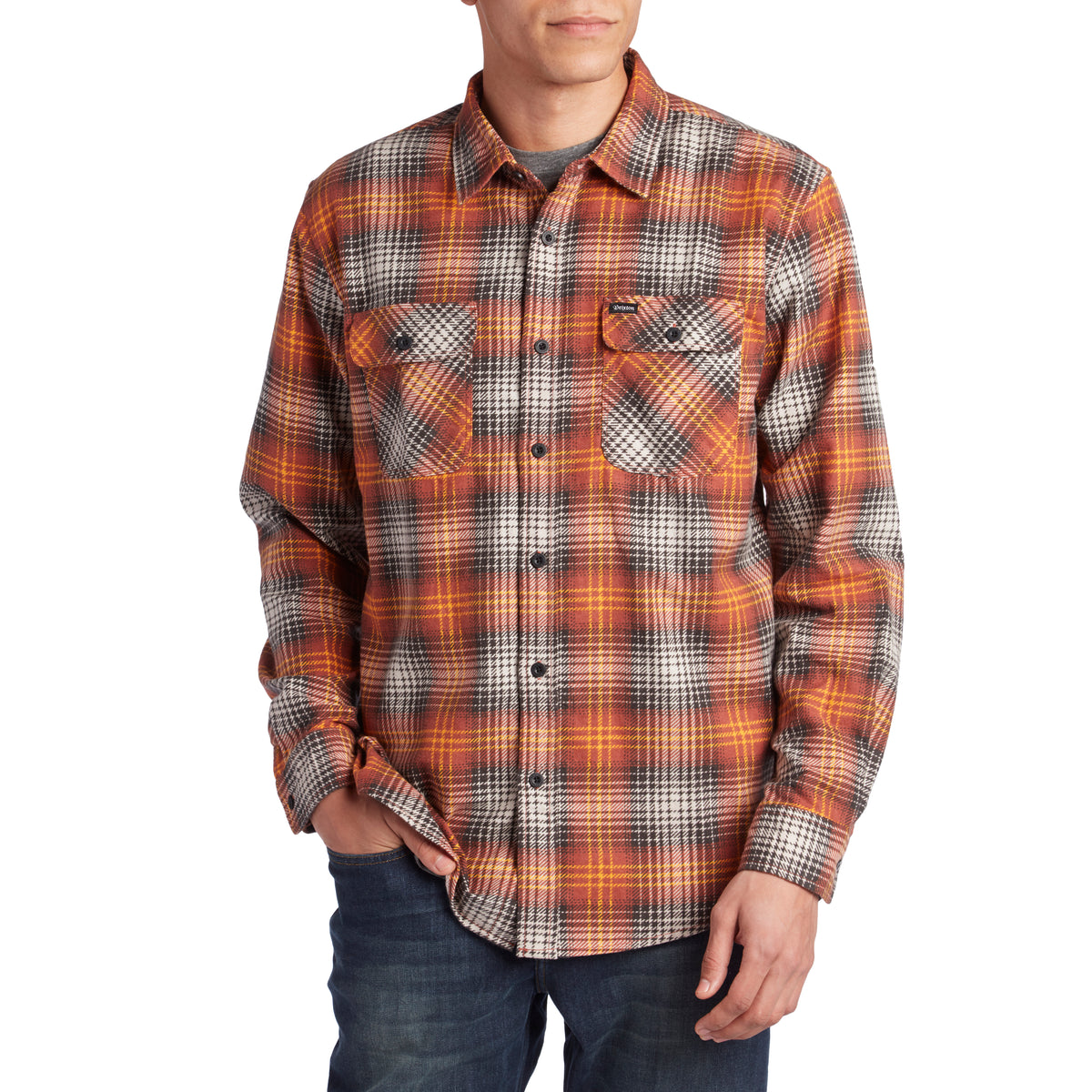 Brixton Bowery LW Long-Sleeve Flannel Burnt Orange