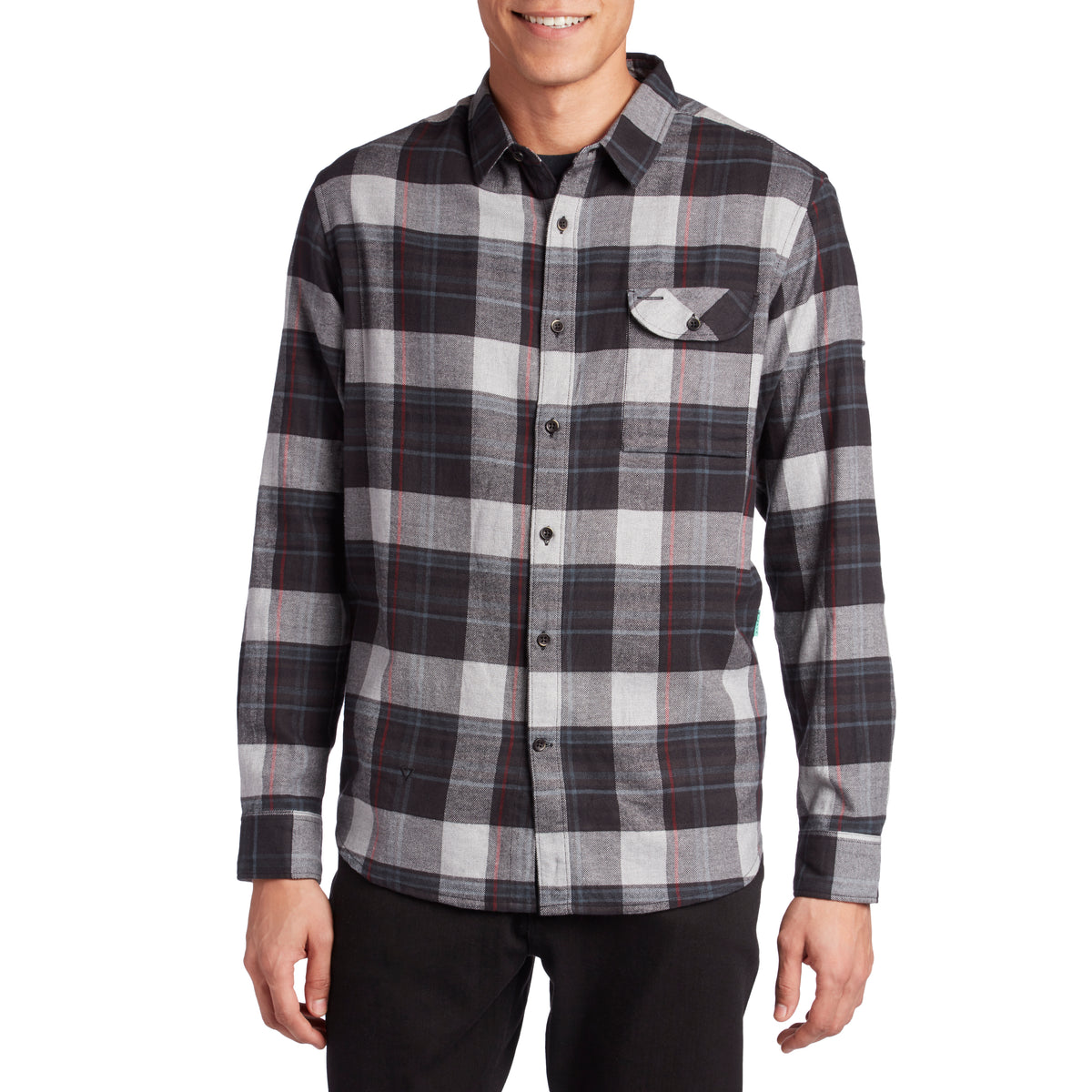 Vissla Central Coast Long-Sleeve Flannel Shirt Black