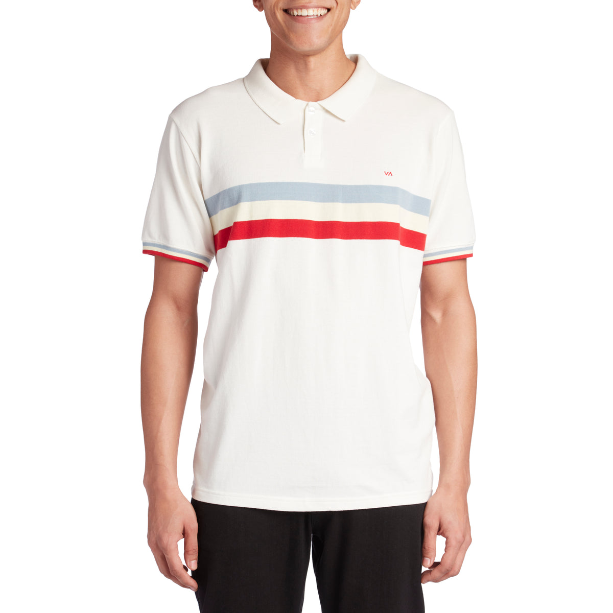 RVCA Brennan Short-Sleeve Polo Shirt Antique White