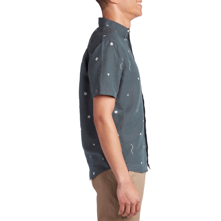 Mollusk Summer Short-Sleeve Shirt Blue Geometry