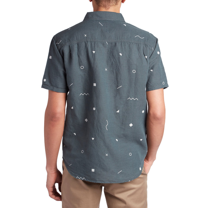Mollusk Summer Short-Sleeve Shirt Blue Geometry