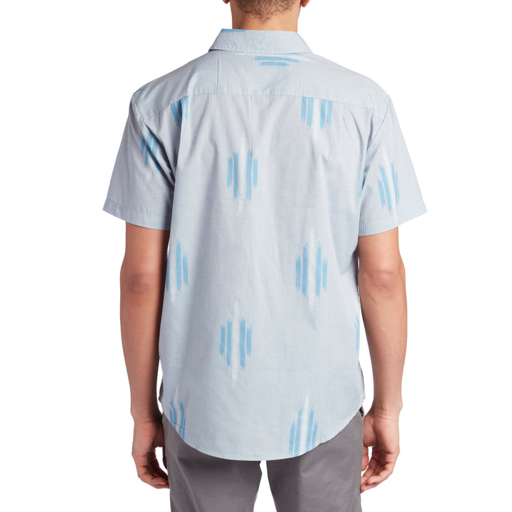 Brixton Charter Print Short-Sleeve Shirt Light Blue/White