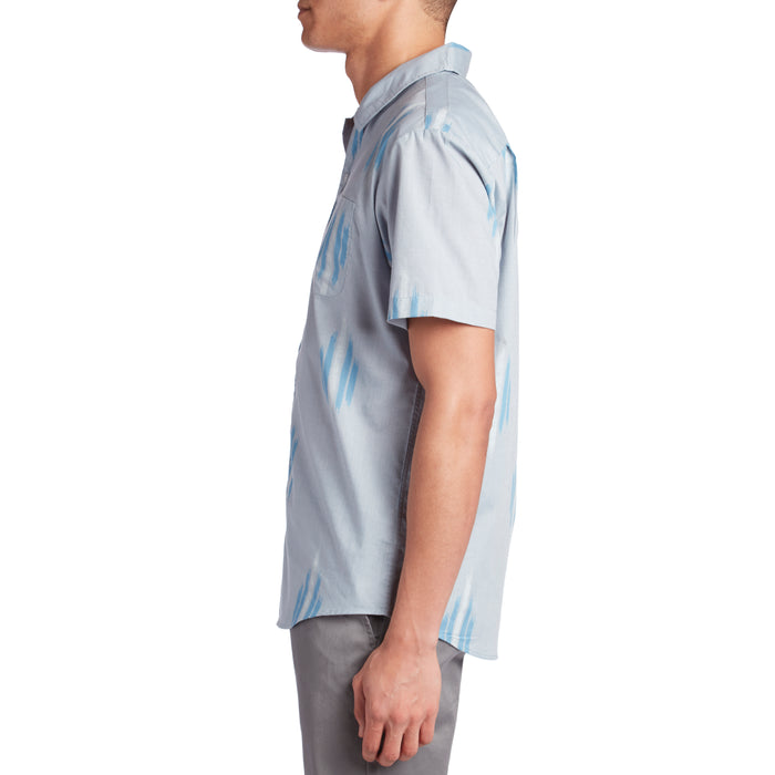 Brixton Charter Print Short-Sleeve Shirt Light Blue/White