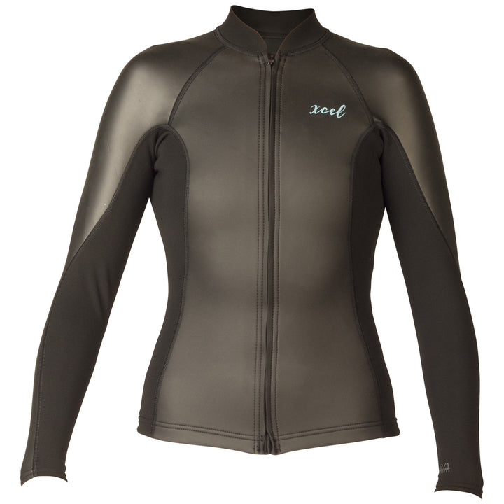 XCEL Axis 2/1 Smoothskin Long Sleeve Front Zip Wetsuit Jacket - Women's Black