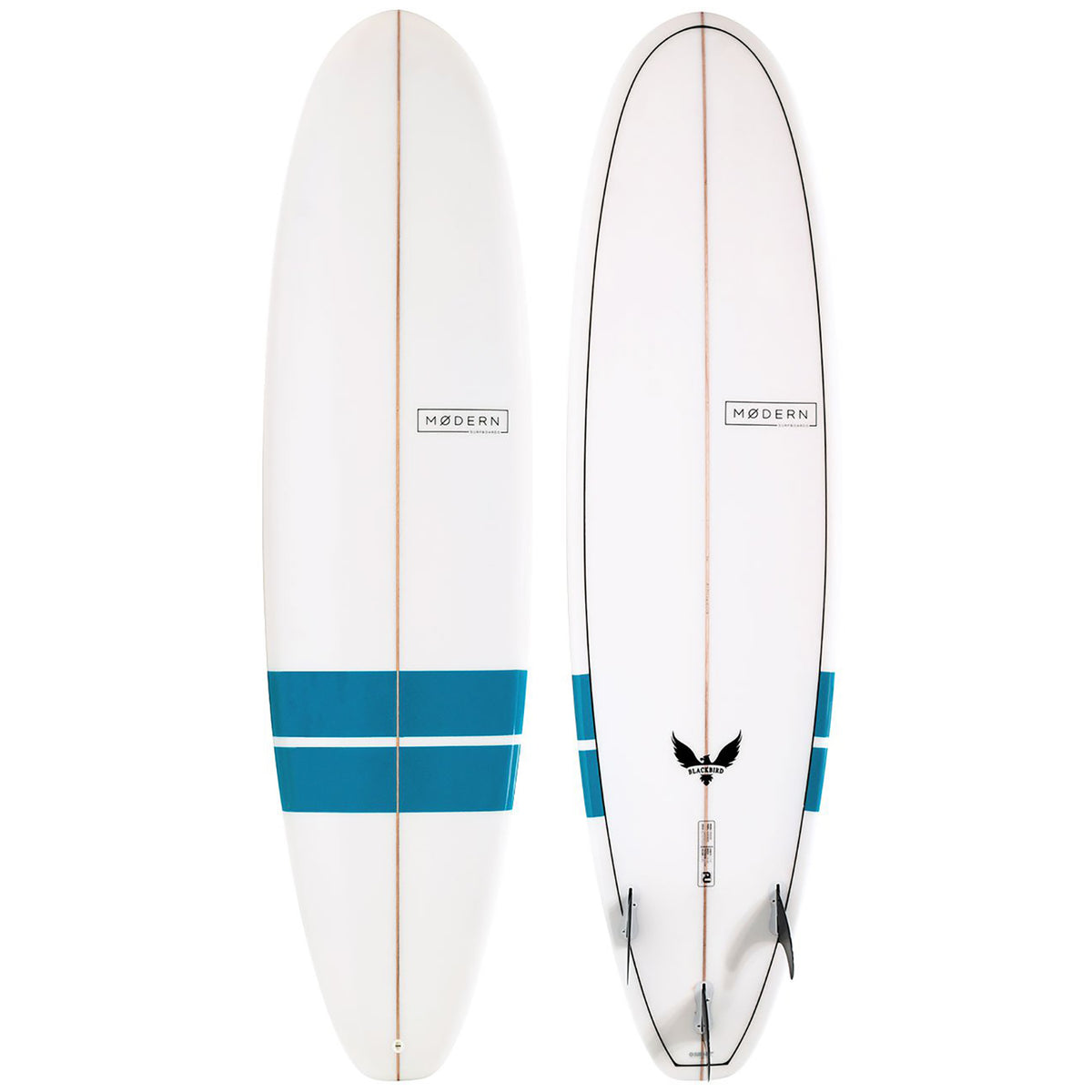 Modern Blackbird PU 8'0" Longboard Blue Bands