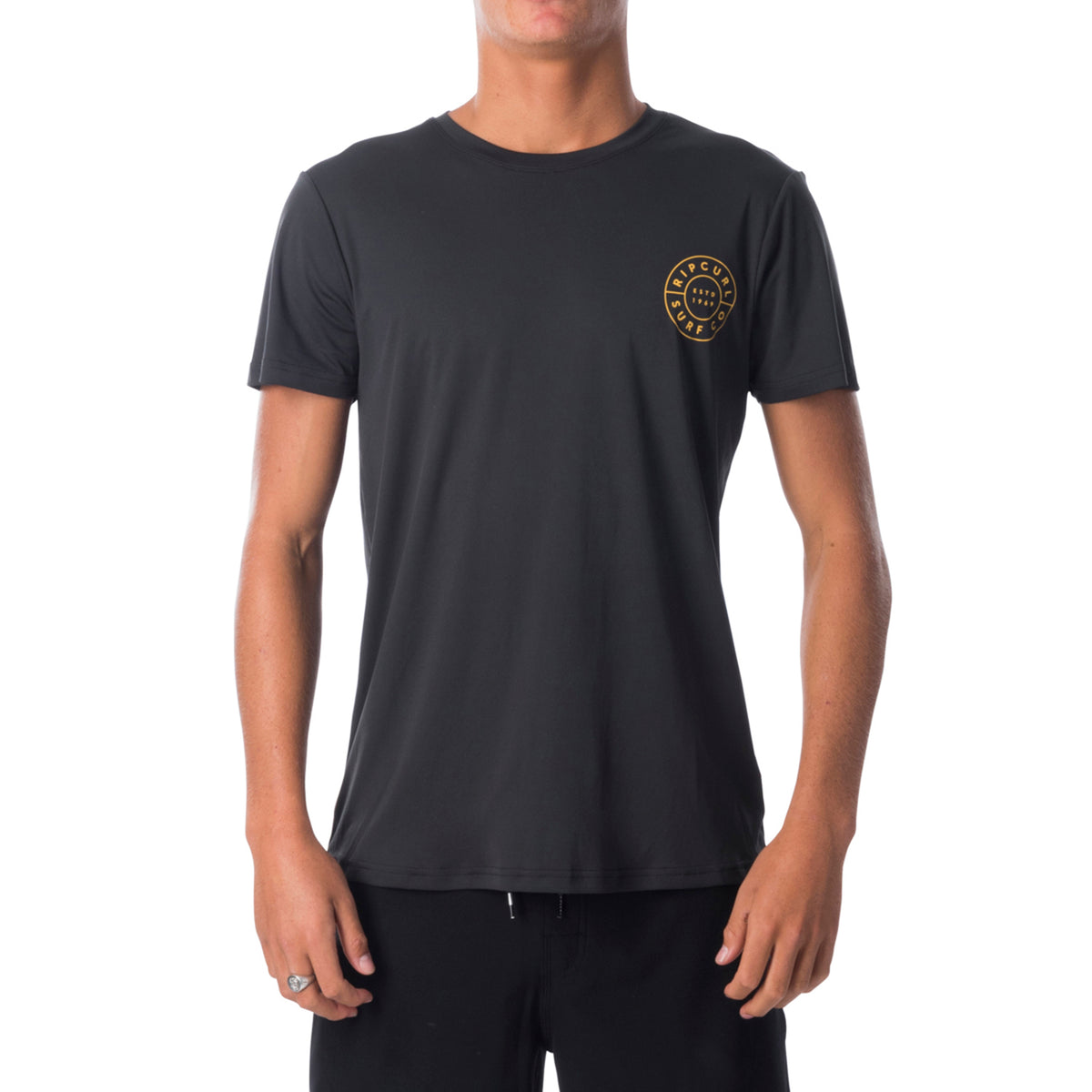 Rip Curl Compass Short Sleeve Rashguard Dark Grey