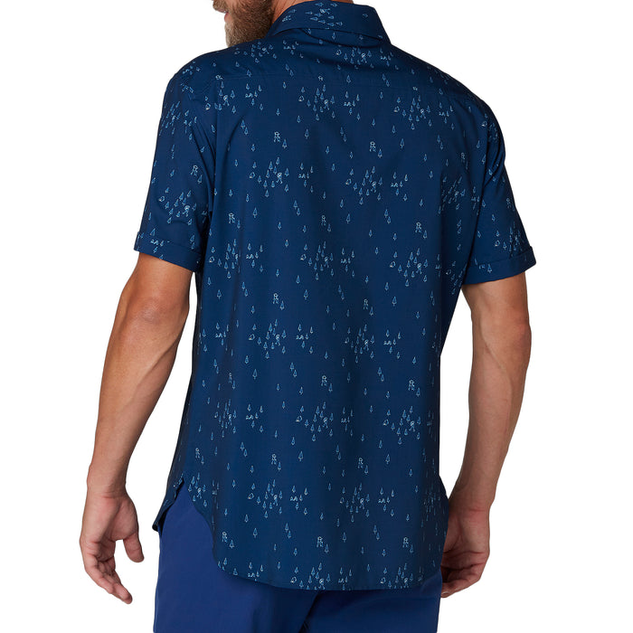 Helly Hansen Oya Short-Sleeve Button-Down Shirt Catalina Blue Print