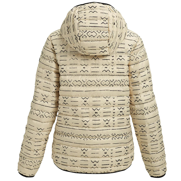Burton Evergreen Down Hooded Jacket - Women's Canvas Bogolanfini/True Black