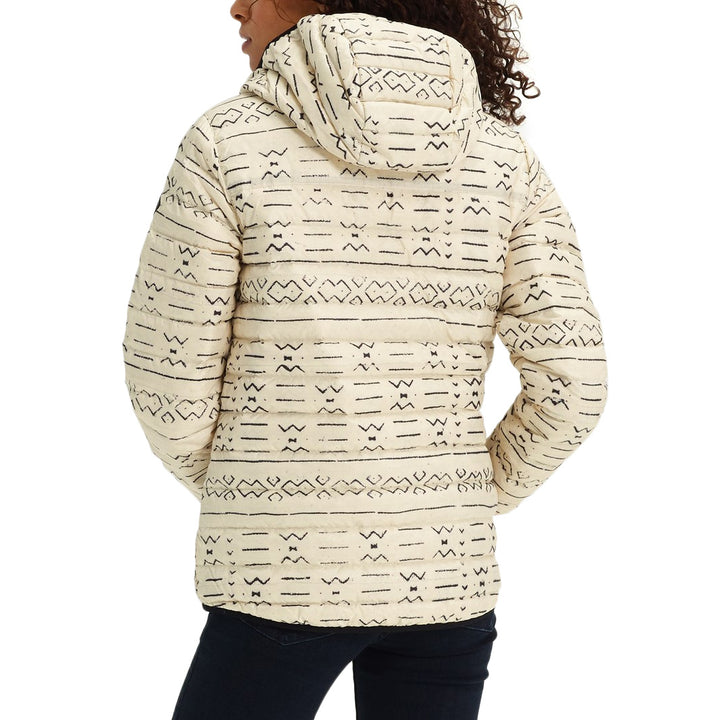 Burton Evergreen Down Hooded Jacket - Women's Canvas Bogolanfini/True Black