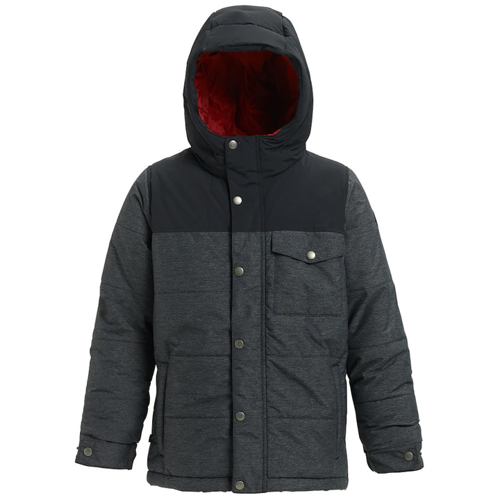Burton Barnone Jacket - Boys' Monument Heather/True Black Heather