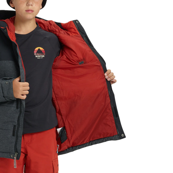 Burton Barnone Jacket - Boys' Monument Heather/True Black Heather