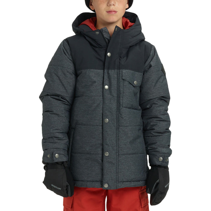 Burton Barnone Jacket - Boys' Monument Heather/True Black Heather
