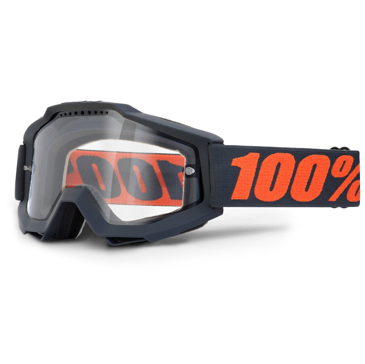 100% Accuri Enduro MTB Goggles Gunmetal/Clear Vented Dual