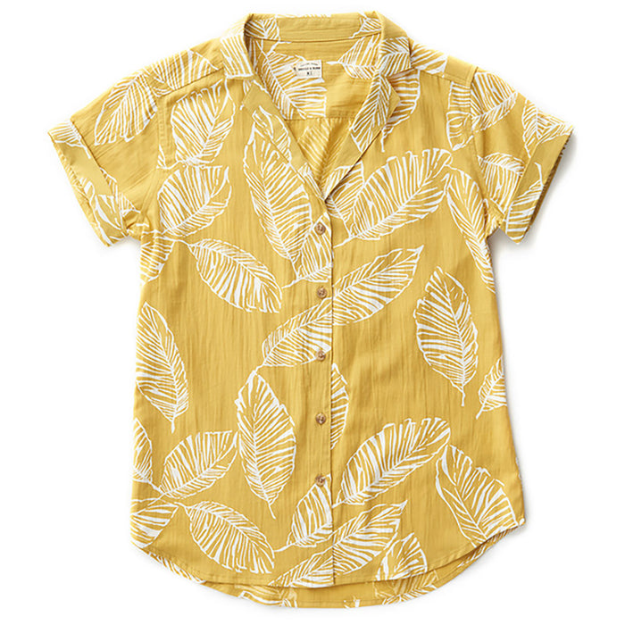 Bridge & Burn Innes Shirt - Women's Gold Frond Print