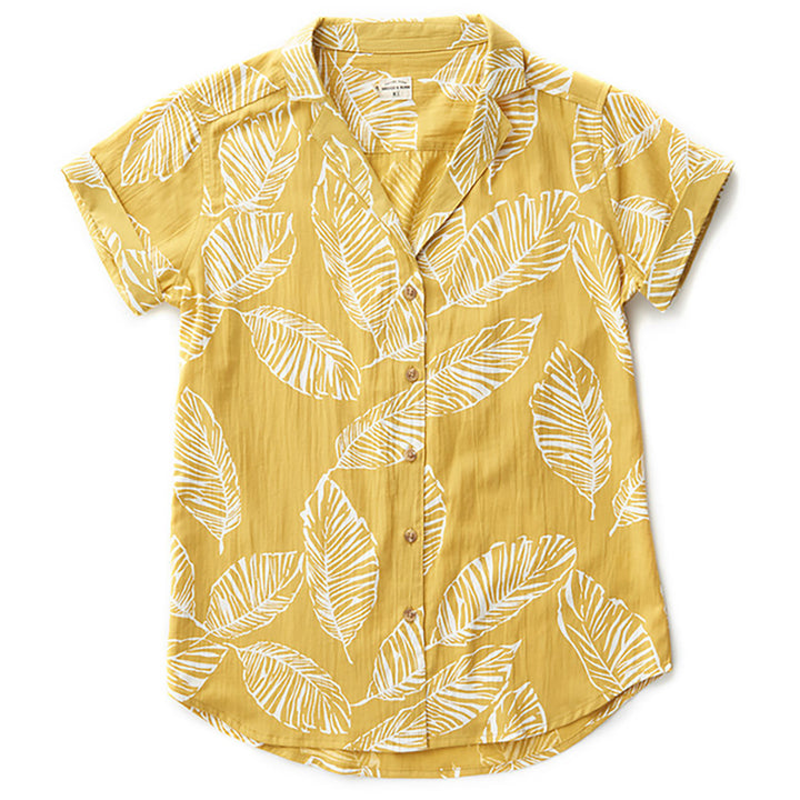 Bridge & Burn Innes Shirt - Women's Gold Frond Print