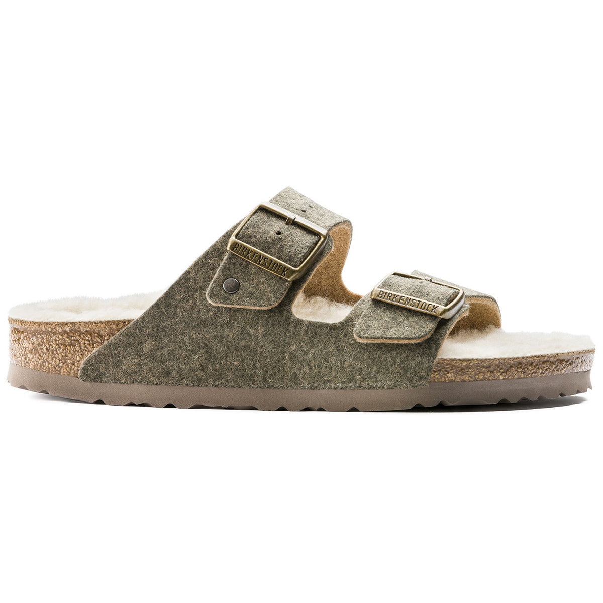 Birkenstock Arizona Happy Lamb Sandals - Women's Khaki
